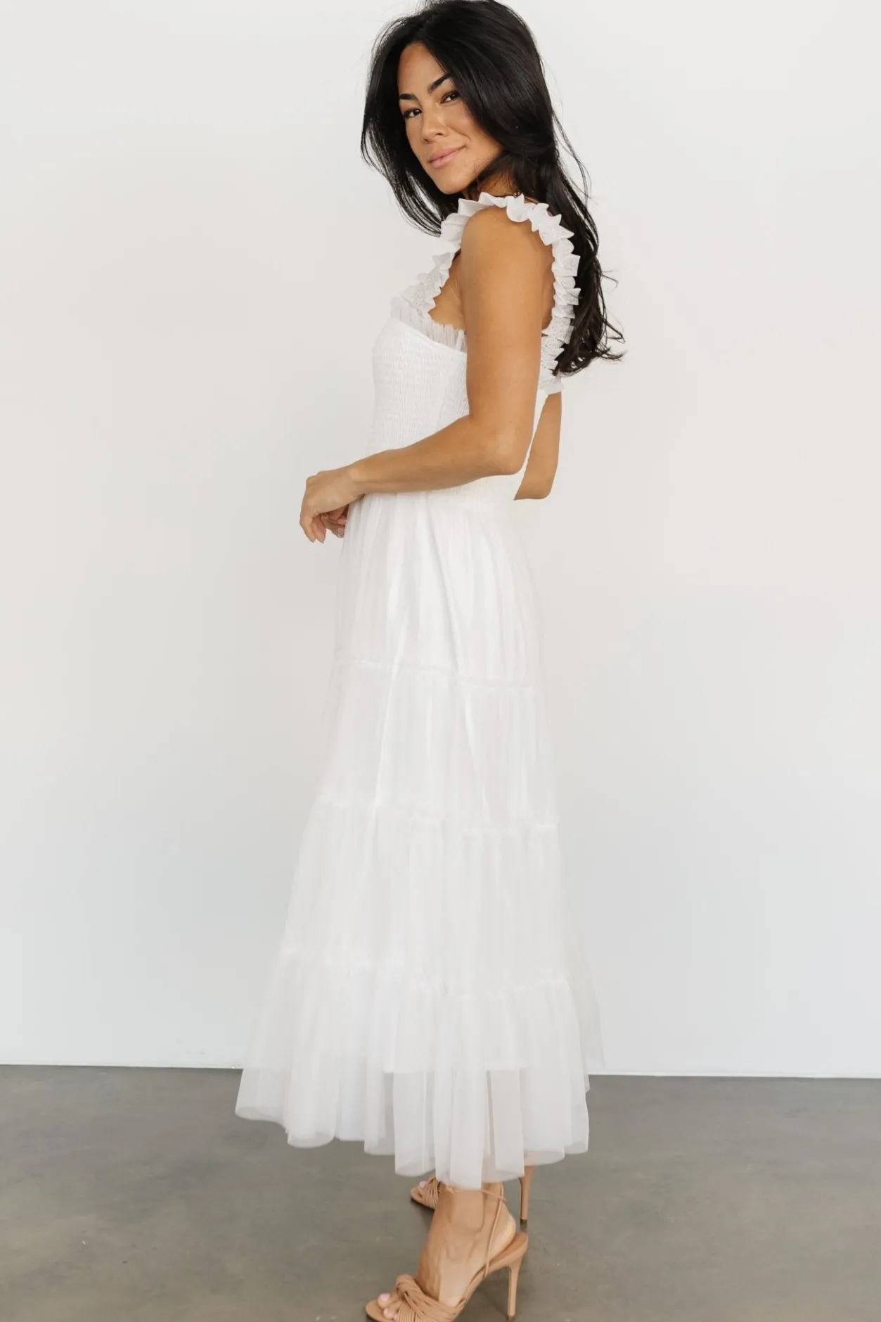Hot Baltic Born Emma Smocked Tulle Dress | Off White OffWhite