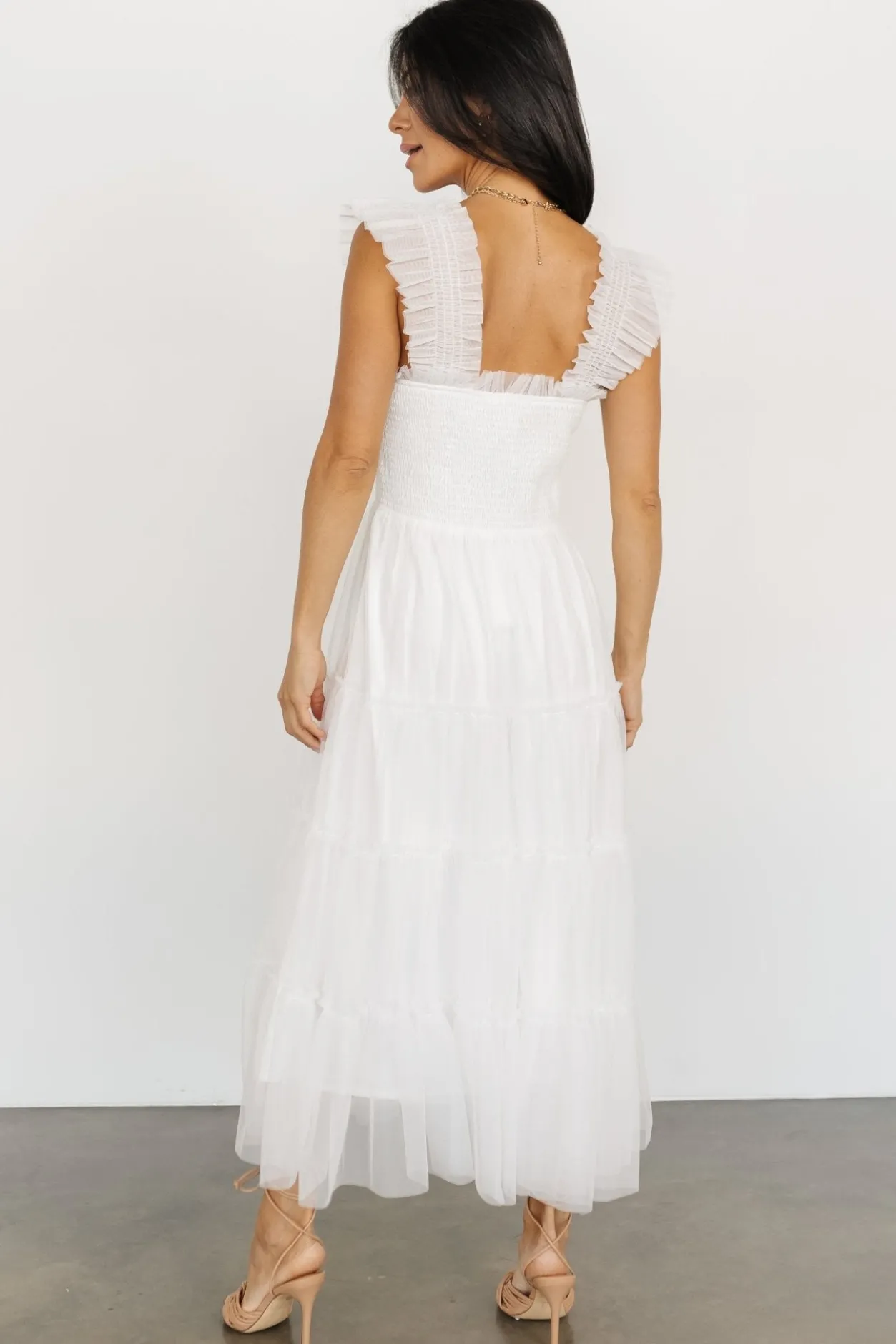Hot Baltic Born Emma Smocked Tulle Dress | Off White OffWhite