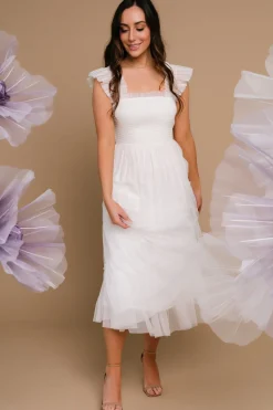 Hot Baltic Born Emma Smocked Tulle Dress | Off White OffWhite