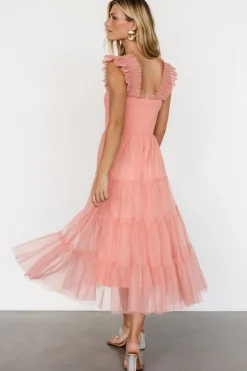 New Baltic Born Emma Smocked Tulle Dress | Coral