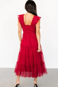 Clearance Baltic Born Emma Smocked Tulle Dress | Scarlet