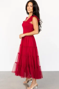 Clearance Baltic Born Emma Smocked Tulle Dress | Scarlet