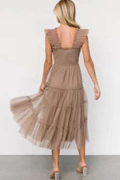 Outlet Baltic Born Emma Smocked Tulle Dress | Taupe