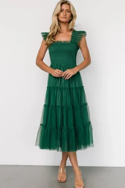 Clearance Baltic Born Emma Smocked Tulle Dress | Emerald