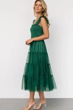 Clearance Baltic Born Emma Smocked Tulle Dress | Emerald
