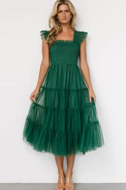 Clearance Baltic Born Emma Smocked Tulle Dress | Emerald
