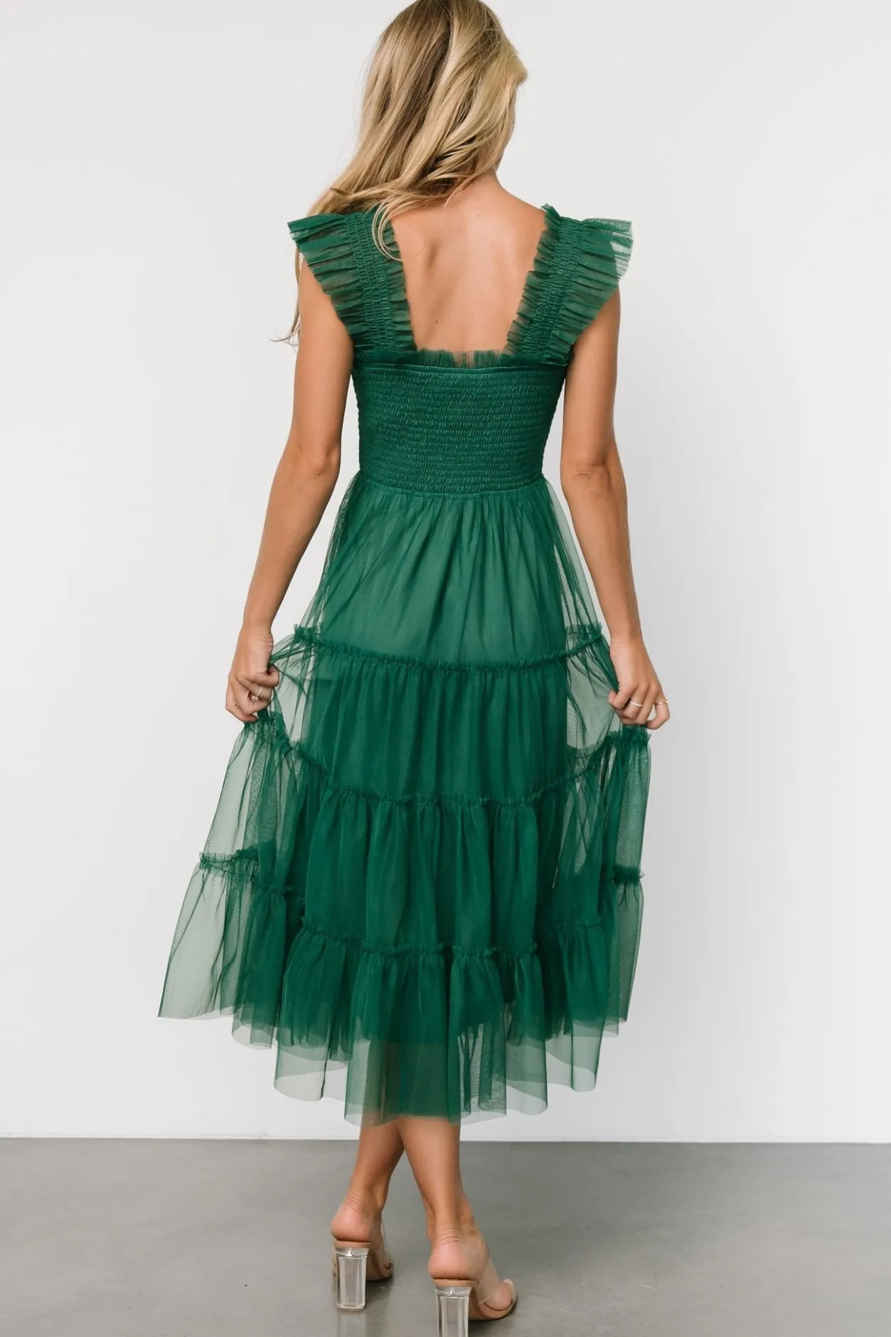 Clearance Baltic Born Emma Smocked Tulle Dress | Emerald