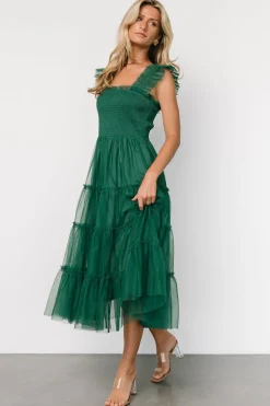Clearance Baltic Born Emma Smocked Tulle Dress | Emerald