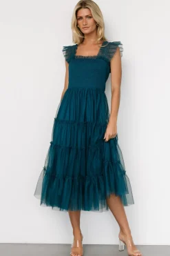 Outlet Baltic Born Emma Smocked Tulle Dress | Teal