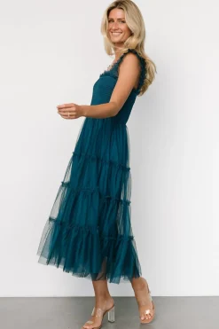 Outlet Baltic Born Emma Smocked Tulle Dress | Teal