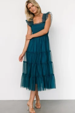 Outlet Baltic Born Emma Smocked Tulle Dress | Teal