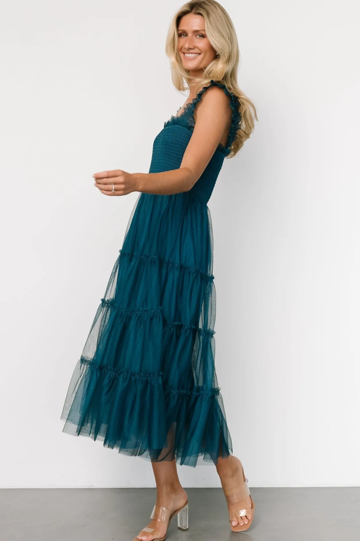 Outlet Baltic Born Emma Smocked Tulle Dress | Teal