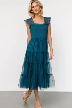 Outlet Baltic Born Emma Smocked Tulle Dress | Teal