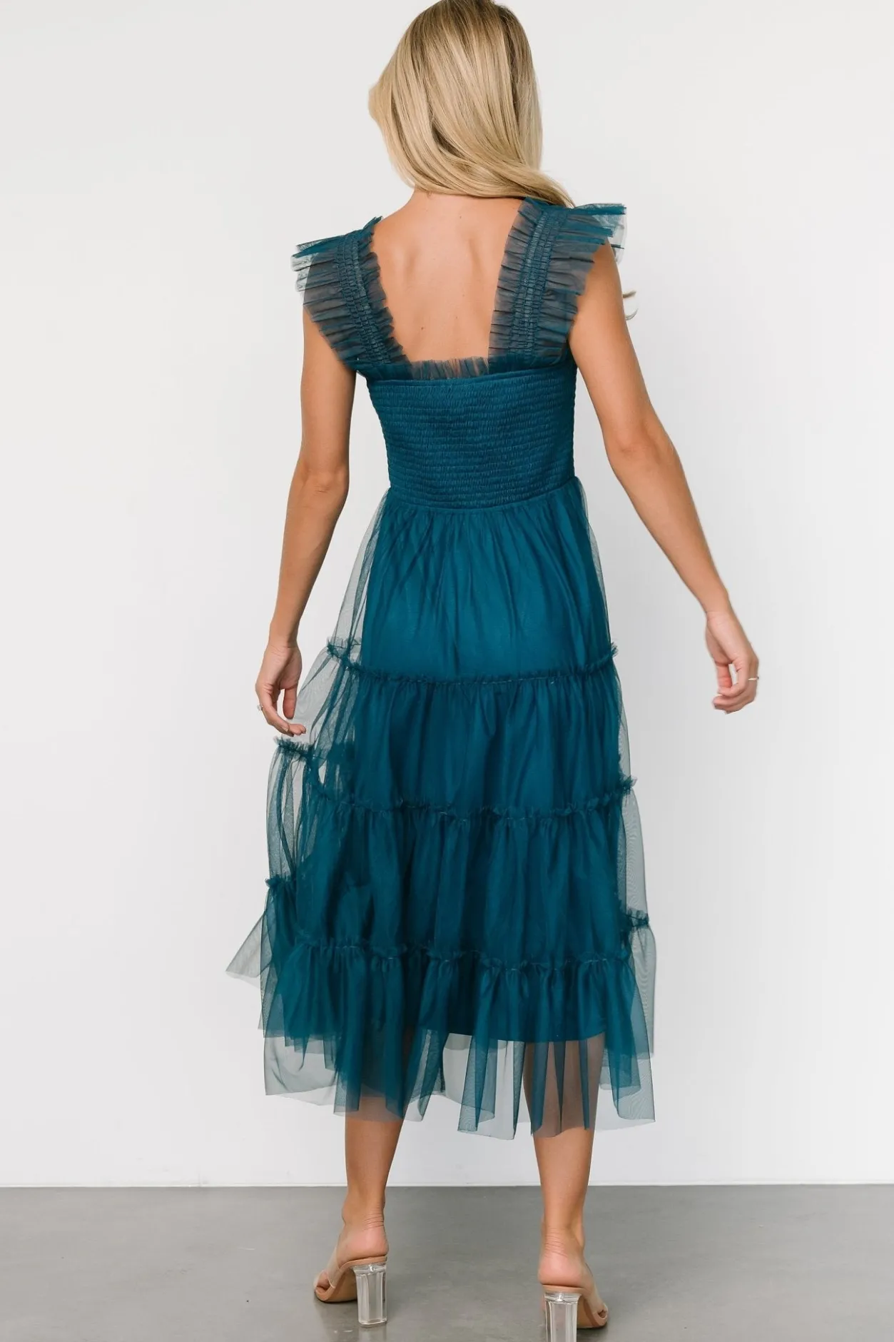 Outlet Baltic Born Emma Smocked Tulle Dress | Teal