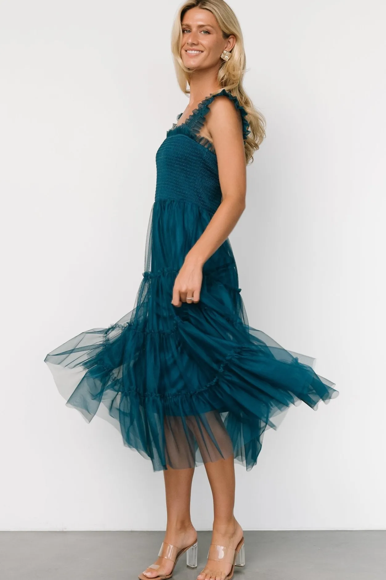 Outlet Baltic Born Emma Smocked Tulle Dress | Teal