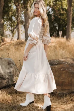 Fashion Baltic Born Emmeline Smocked Midi Dress | Natural