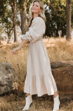 Fashion Baltic Born Emmeline Smocked Midi Dress | Natural