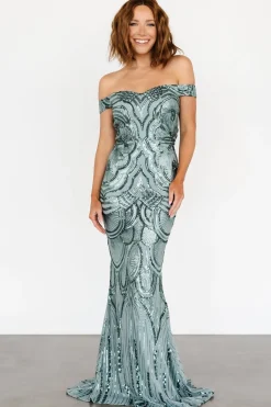 Hot Baltic Born Empress Sequin Gown | Eucalyptus