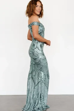 Hot Baltic Born Empress Sequin Gown | Eucalyptus