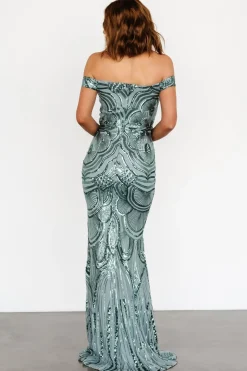Hot Baltic Born Empress Sequin Gown | Eucalyptus