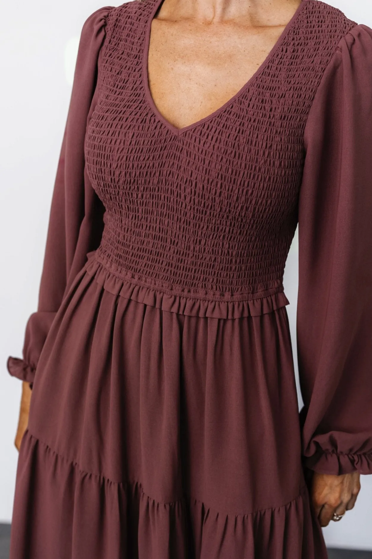 Discount Baltic Born Endsley Smocked Midi Dress | Mauve