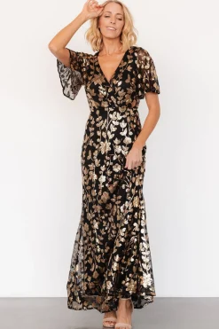 Online Baltic Born Esme Sequin Dress | Black + Gold Black+Gold