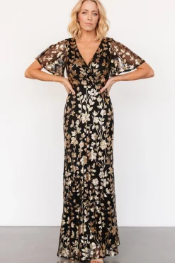 Online Baltic Born Esme Sequin Dress | Black + Gold Black+Gold