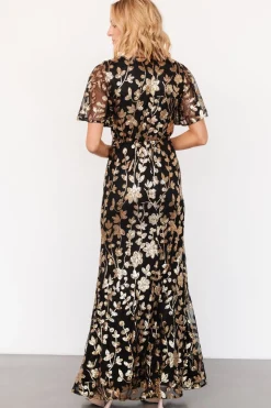 Online Baltic Born Esme Sequin Dress | Black + Gold Black+Gold