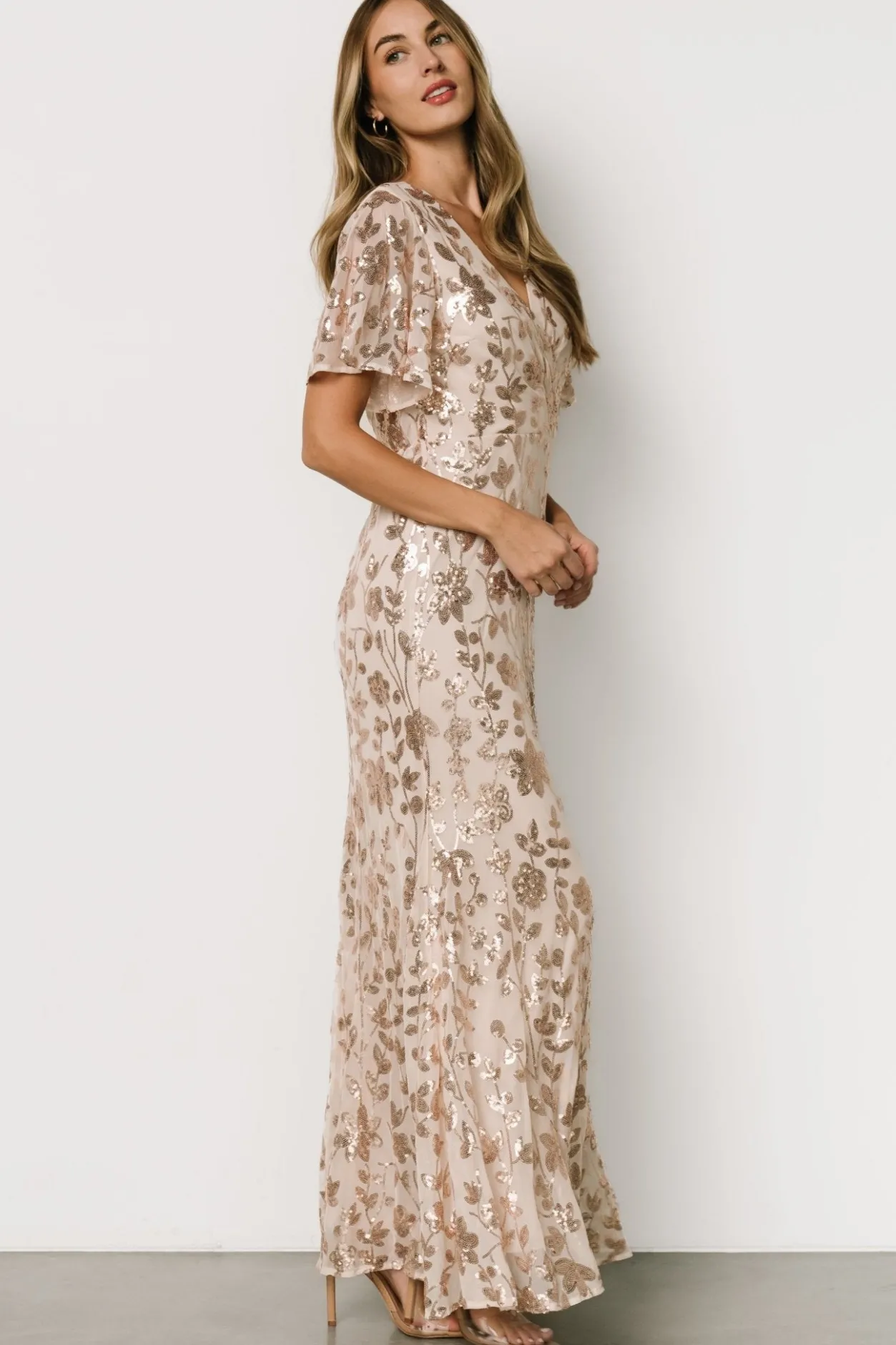 Discount Baltic Born Esme Sequin Dress | Rose Gold RoseGold