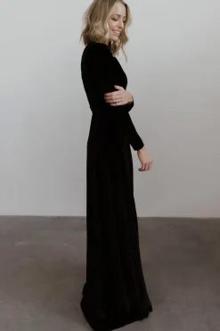 Online Baltic Born Esmerelda Velvet Wrap Maxi Dress | Black