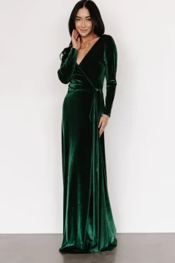 Online Baltic Born Esmerelda Velvet Wrap Maxi Dress | Forest