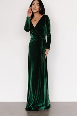 Online Baltic Born Esmerelda Velvet Wrap Maxi Dress | Forest