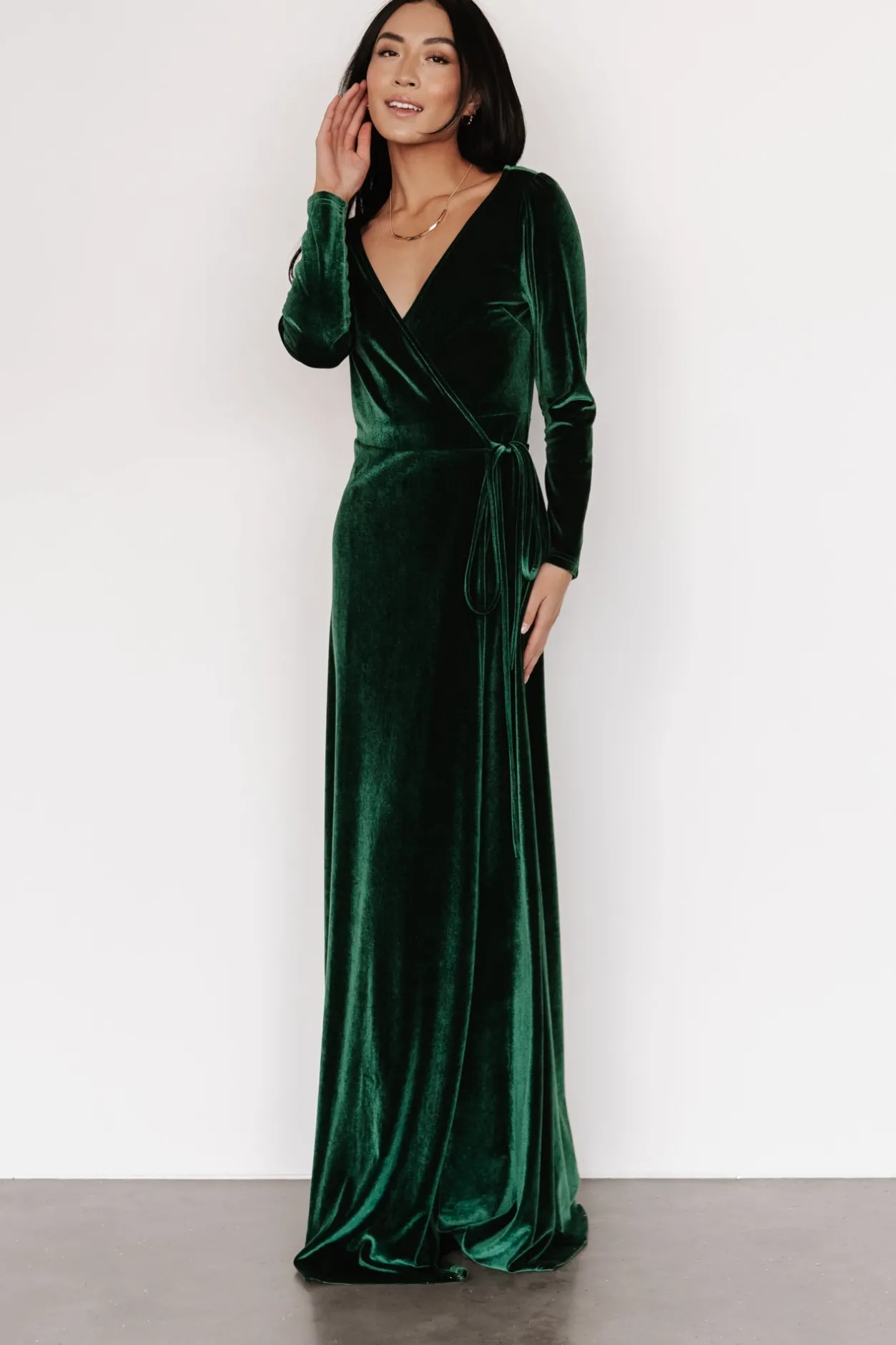 Online Baltic Born Esmerelda Velvet Wrap Maxi Dress | Forest