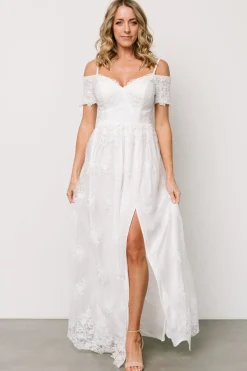 Discount Baltic Born Esperanza Tulle Embroidered Maxi Dress | Off White OffWhite