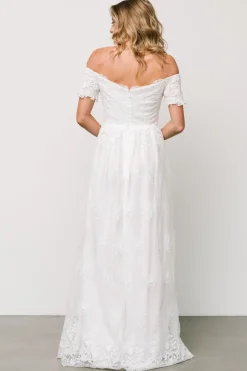 Discount Baltic Born Esperanza Tulle Embroidered Maxi Dress | Off White OffWhite