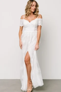 Discount Baltic Born Esperanza Tulle Embroidered Maxi Dress | Off White OffWhite
