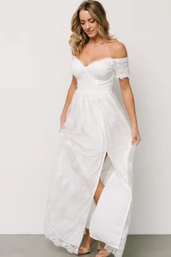 Discount Baltic Born Esperanza Tulle Embroidered Maxi Dress | Off White OffWhite