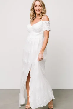 Discount Baltic Born Esperanza Tulle Embroidered Maxi Dress | Off White OffWhite
