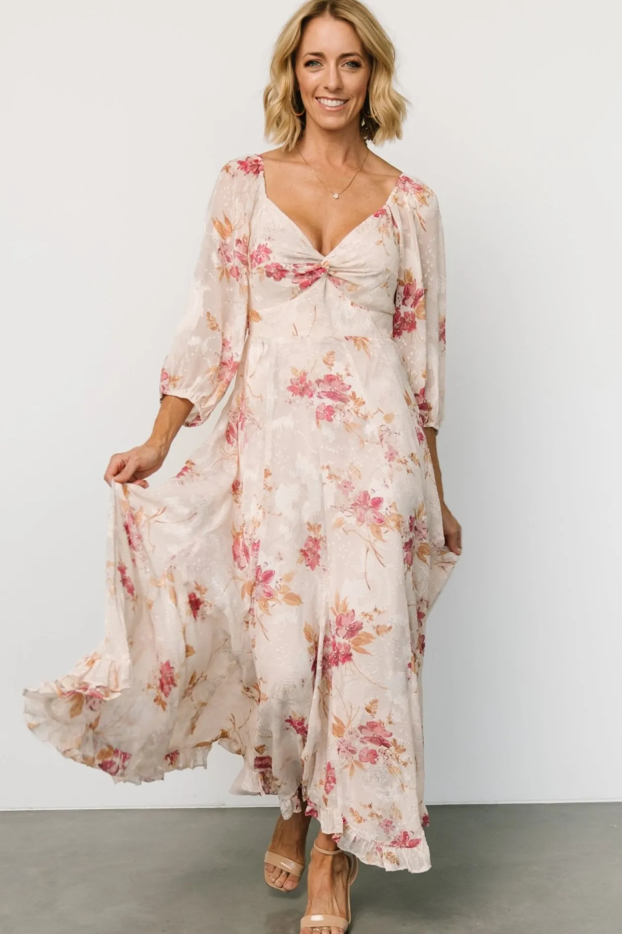 New Baltic Born Estefania Maxi Dress | Blush + Pink Floral Blush+PinkFloral