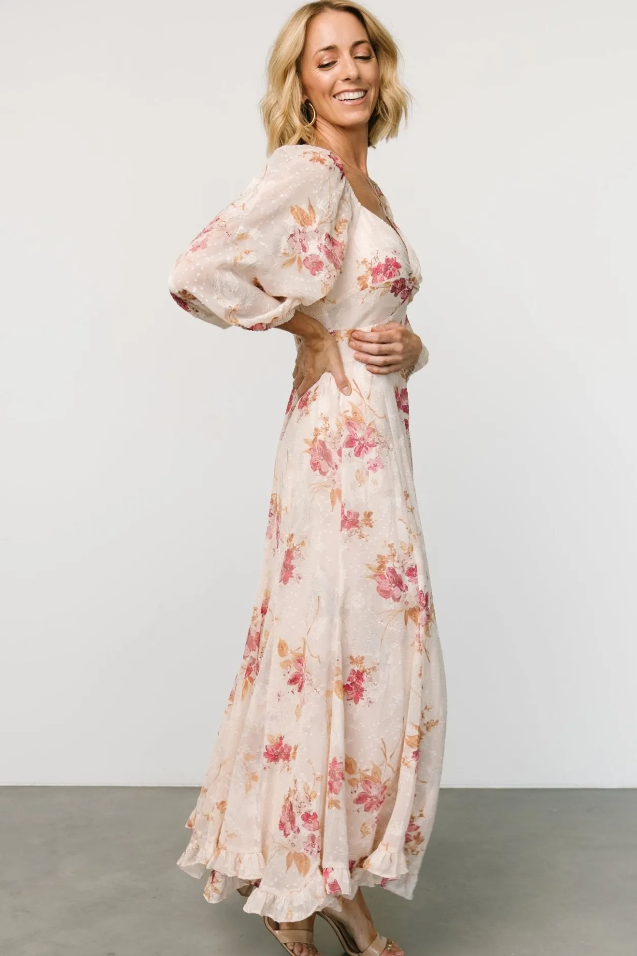 New Baltic Born Estefania Maxi Dress | Blush + Pink Floral Blush+PinkFloral