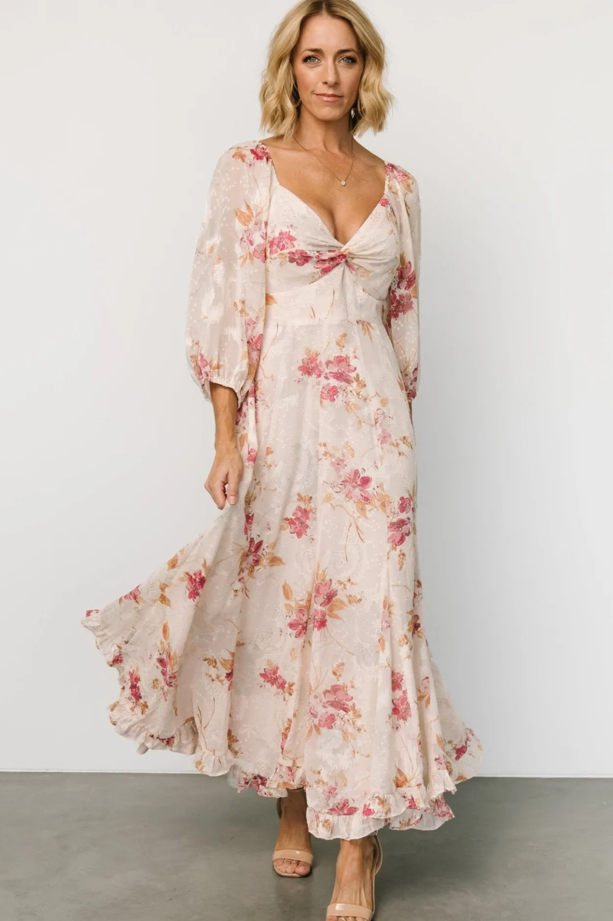 New Baltic Born Estefania Maxi Dress | Blush + Pink Floral Blush+PinkFloral