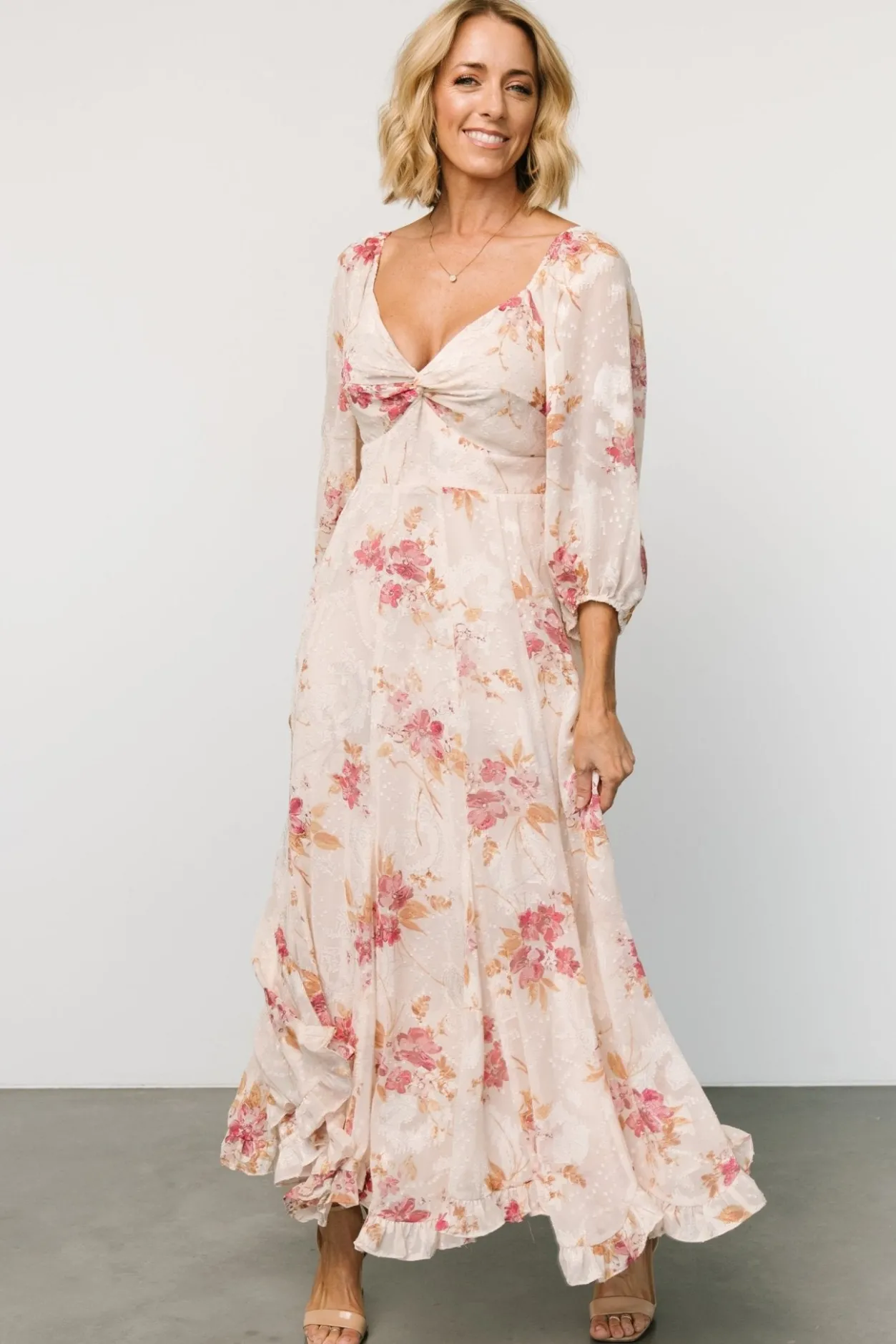 New Baltic Born Estefania Maxi Dress | Blush + Pink Floral Blush+PinkFloral