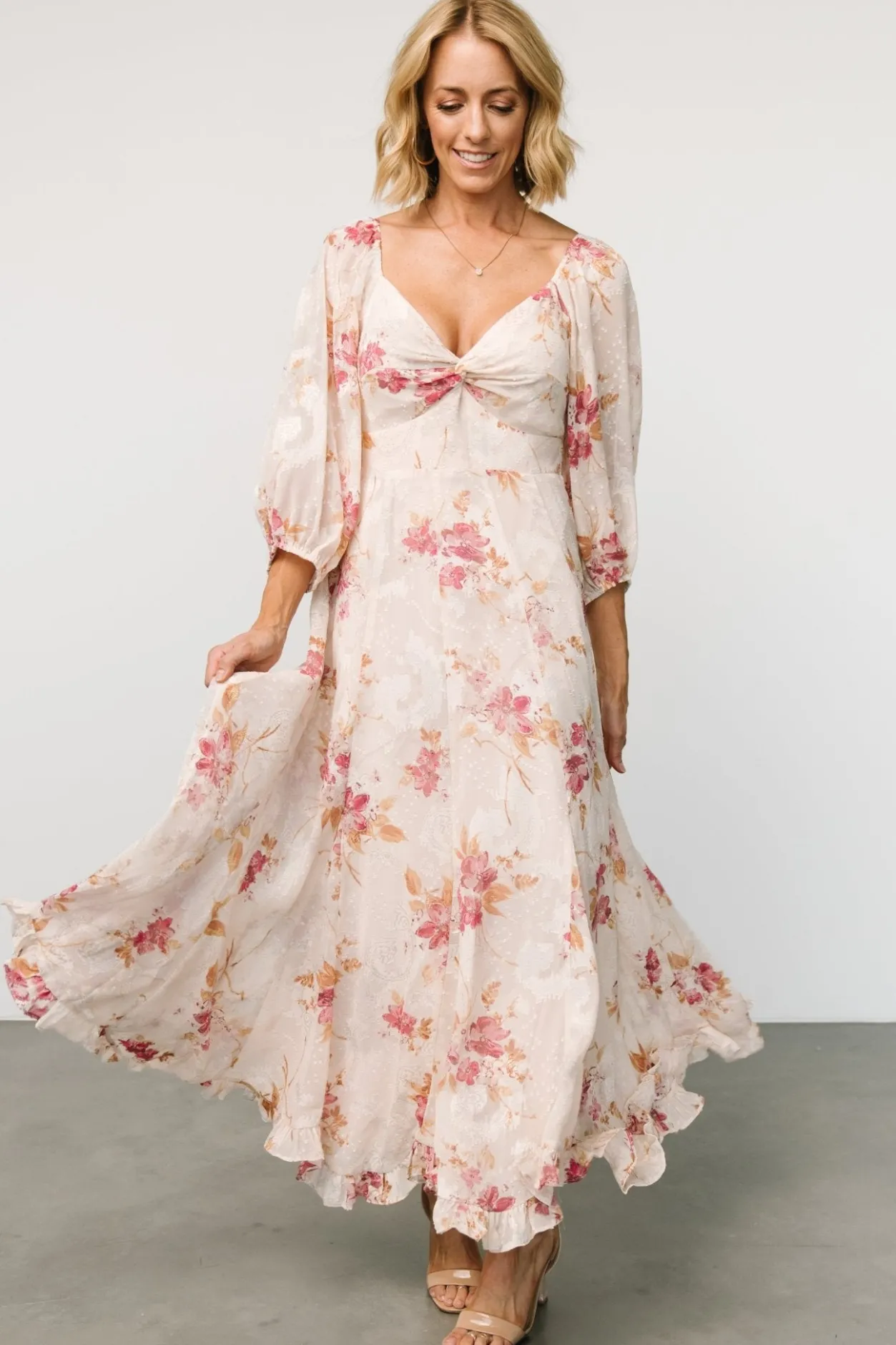 New Baltic Born Estefania Maxi Dress | Blush + Pink Floral Blush+PinkFloral