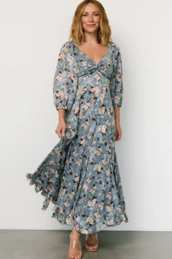 Discount Baltic Born Estefania Maxi Dress | Blue + Peach Floral Blue+PeachFloral