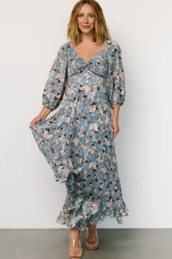 Discount Baltic Born Estefania Maxi Dress | Blue + Peach Floral Blue+PeachFloral