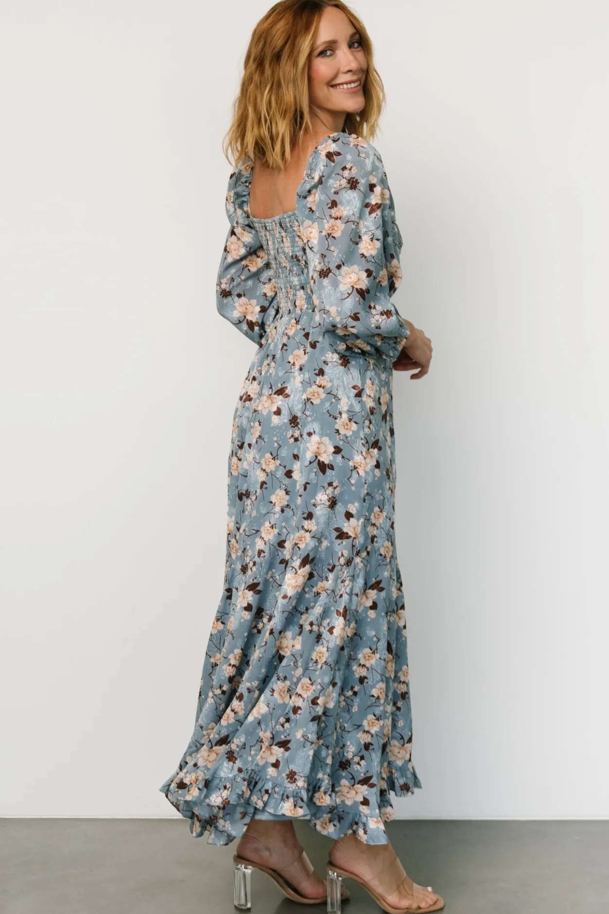 Discount Baltic Born Estefania Maxi Dress | Blue + Peach Floral Blue+PeachFloral