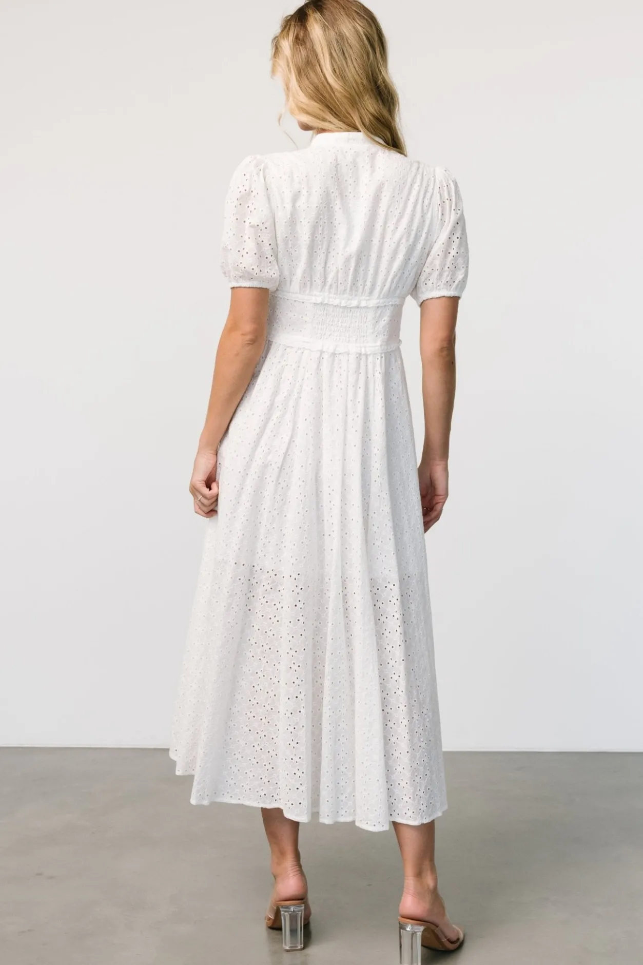 Discount Baltic Born Esther Eyelet Midi Dress | Off White OffWhite