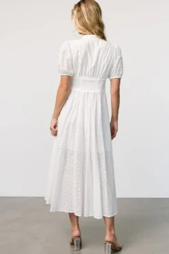 Discount Baltic Born Esther Eyelet Midi Dress | Off White OffWhite