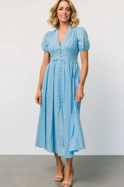 Online Baltic Born Esther Eyelet Midi Dress | Blue