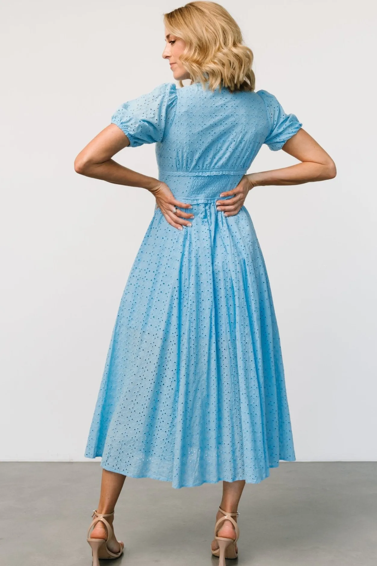 Online Baltic Born Esther Eyelet Midi Dress | Blue